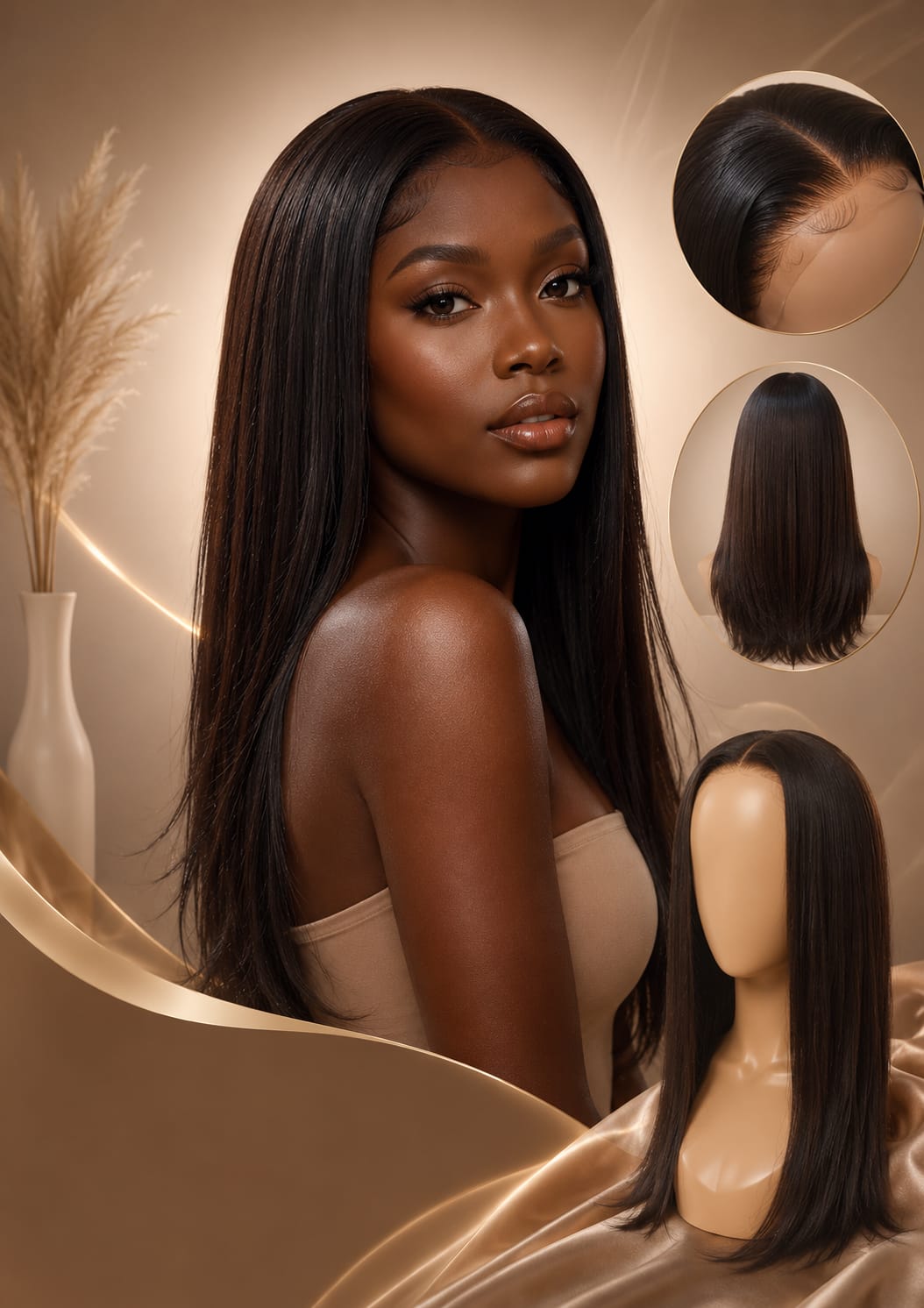 Euro Straight Full Wig – 14" & 18" | Color 1B | KSh 2,000